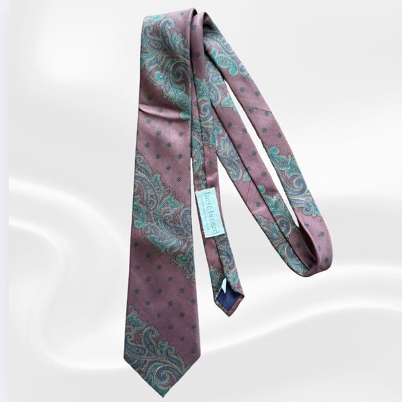 Harvé Benard Other - Harvé Benard All-Silk Paisley Tie — Rose/Mauve & Teal, Vintage 90s